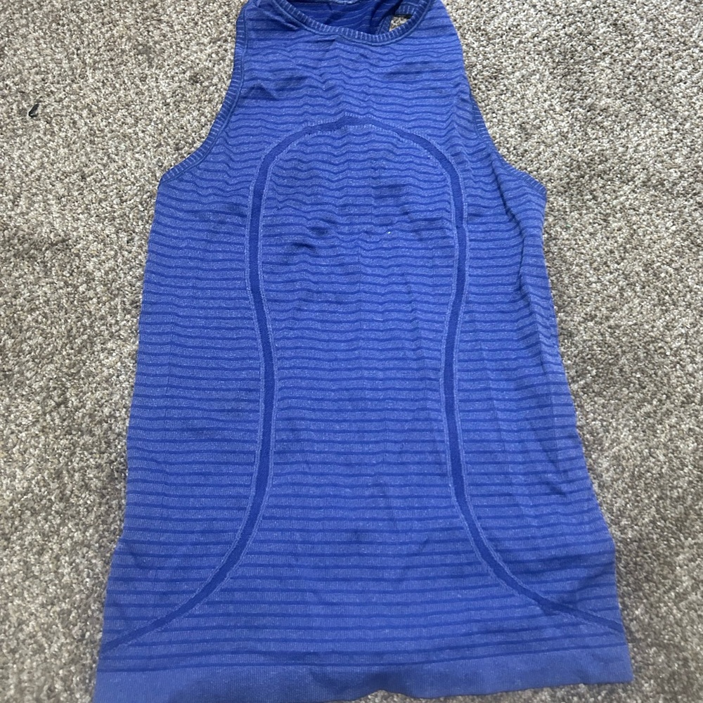 Lululemon Run Swiftly Tech Tank in Rugby Stripe Pigment Blue
